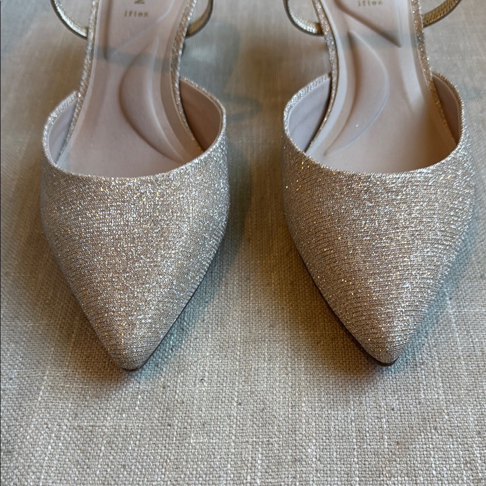 Anne Klein Glitter Pointed-Toe Heels